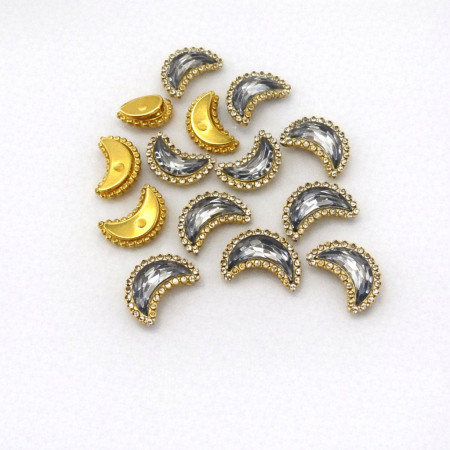 50قطعة شكل هلال لون فضي