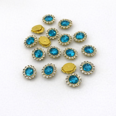 ألماسية شكل دائري لون ازرق فاتح-50قطعة