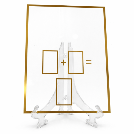 ستاند البصمة مع قاعدة أكريلك و أطار ذهبي مطبوع حراري