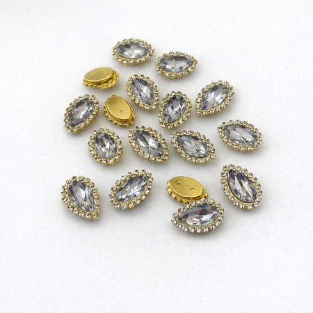 50قطعةألماسية شكل بيضاوي لون فضي