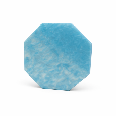 أكريلك أزرق مموج شكل ثماني -12قطعة