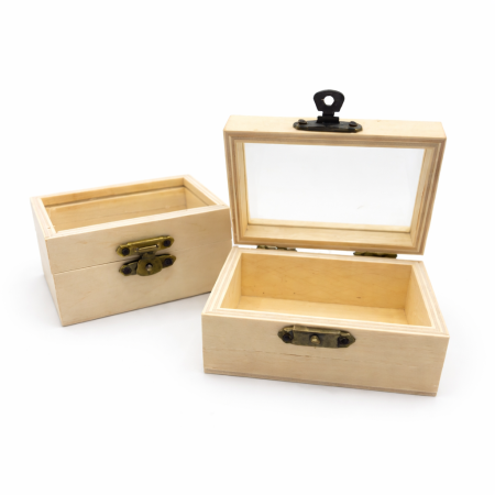 صندوق خشب وجه شفاف 12 قطعه