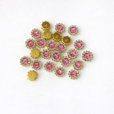 50 كرستالة مدور لون زهري