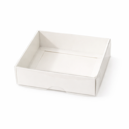 علب8.8.3- قاعدة أبيض غطاء شفاف-