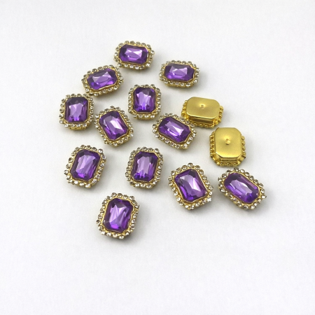 50قطعةألماسية شكل مستطيل لون بنفسجي