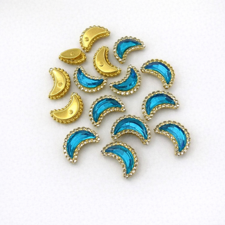 50قطعة شكل هلال لون أزرق