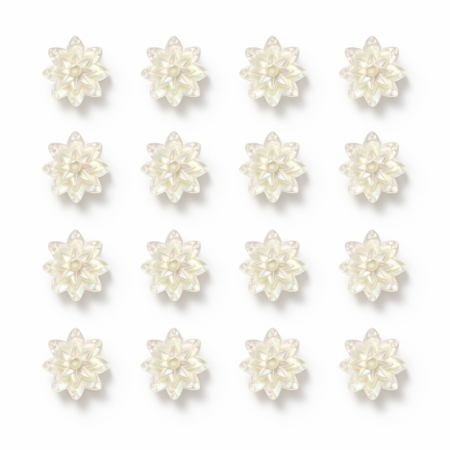 50قطعةشكل وردة -بلاستك أبيض