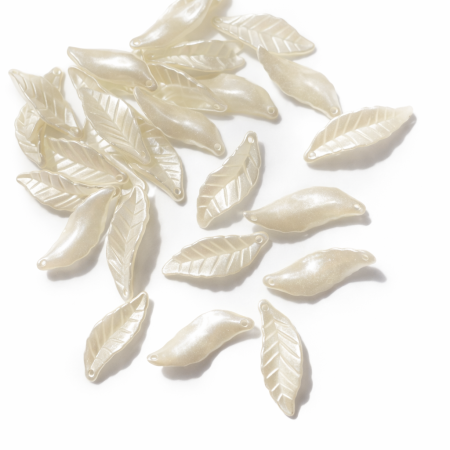 50قطعةشكل ورقة -بلاستك أبيض