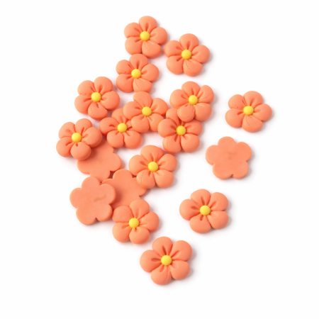 30 وردة بلاستك لون برتقالي