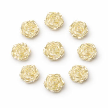 50قطعة شكل وردة -بلاستك أبيض