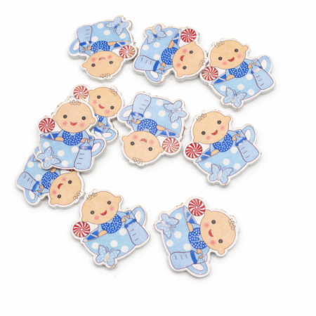 12 قطعة خشب بيبي لون أزرق