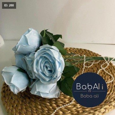 ضمة ورد جوري لون أزرق حجم كبير 15 ضمه