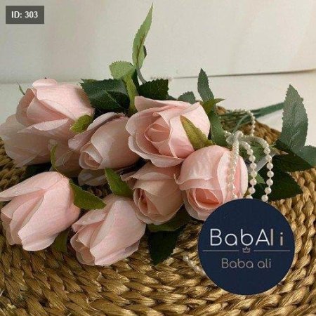ضمة ورد جوري لون زهري 15 ضمه