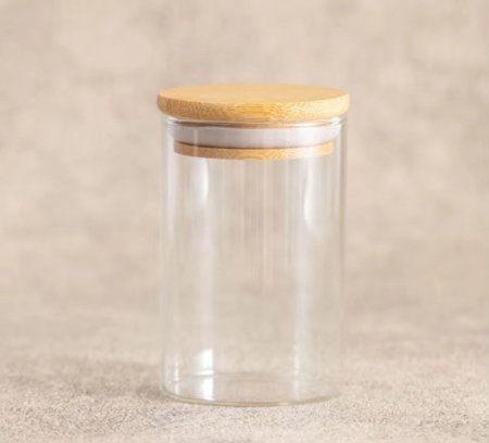 كاسة زجاج غطاه خشب