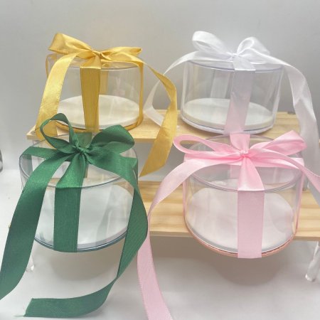 12علبه أكريلك مدورة قاعدة كرتون مبطن مع شبرة