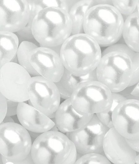 لولو نص حبة لون أبيض مقاس 10mm