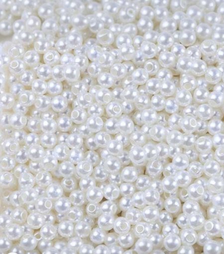 لولو حبة كاملة لون أبيض مقاس 8mm