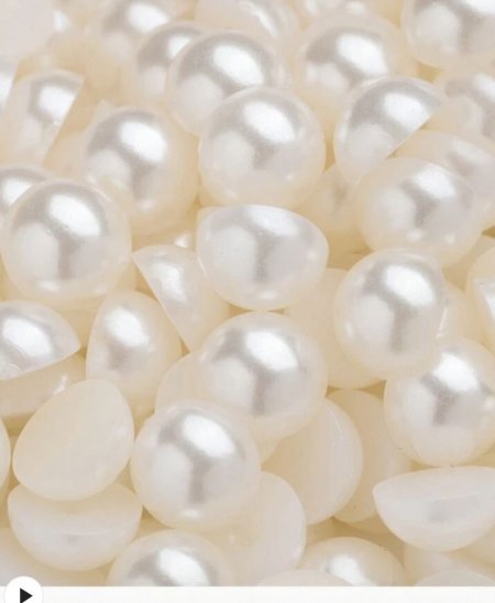 لولو نص حبة لون بيج مقاس8mm