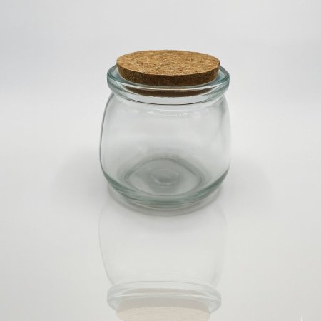 مرتبان مدور مع غطاء فلين