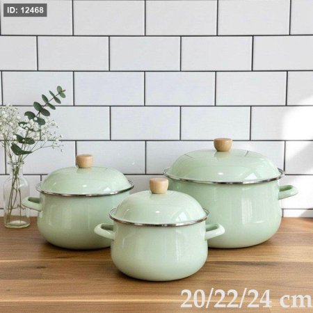 طقم طناجر/3 فستقي زينكو 20/22/24